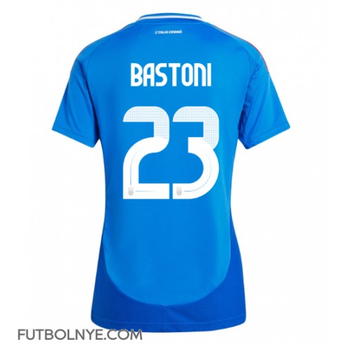 Camiseta Italia Alessandro Bastoni #23 Primera Equipación para mujer Eurocopa 2024 manga corta